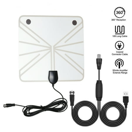 Cyber Monday Deals Clearance! 2019 Latest HDTV Antenna, Indoor High Reception Amplified Digital HDTV Antenna with Amplifier Signal Booster for 4K HD VHF UHF Support All TVs - 10ft Coax