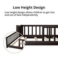thumbnail image 6 of Full Floor Bed for Kids Toddlers, Multifunctional Montessori Bed Frame with Safety Guardrails and Wood Slats, Without Door, Easy Assemble, Espresso, 6 of 7