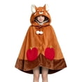 thumbnail image 3 of Wearable Fox Blanket Hoodie Oversized Plush Cape Animal Design with Hood and Cute Apple Pattern Perfect for Indoor Comfort Wear, 3 of 7