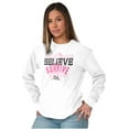 thumbnail image 5 of Breast Cancer Believe Survive Aware Women's Long Sleeve T Shirt Brisco Brands X, 5 of 6