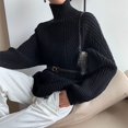 thumbnail image 4 of Suéter de cuello alto estilo perezoso, suéter de mujer, suéter interior grueso, ropa exterior suelta, invierno, 4 of 5