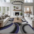thumbnail image 4 of Rectangle Area Rugs 5 x 7 Ft, Blue Geometric Non-Slip Residential Carpet, Grey Vintage Neutral Abstract Striped Art Indoor Crawling Mats Runner Rugs for Living Room/Dining Room/Bedroom, 4 of 8