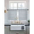 thumbnail image 2 of Blue Plaid Tier Curtains 36 Inch Length, Sheer Curtains for Bedroom Living Room Window Watercolor Checkered Blue Ombre Rod Pocket Voile Drapes Kitchen Curtains Small Half Window 27.5"x36" 2 Panels, 2 of 6