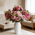 thumbnail image 6 of Artificial Silk Peony Flowers Bouquet | 5-Head Fake Flowers for Wedding Decor, Bridal Centerpieces & Home Vase Arrangements, 6 of 7