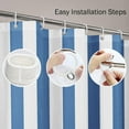 thumbnail image 3 of Shower Curtain Abstract Classic Blue and White Stripe Graphic Modern Waterproof Polyester Fabric 72 x 72 inches Set with Hooks, 3 of 5