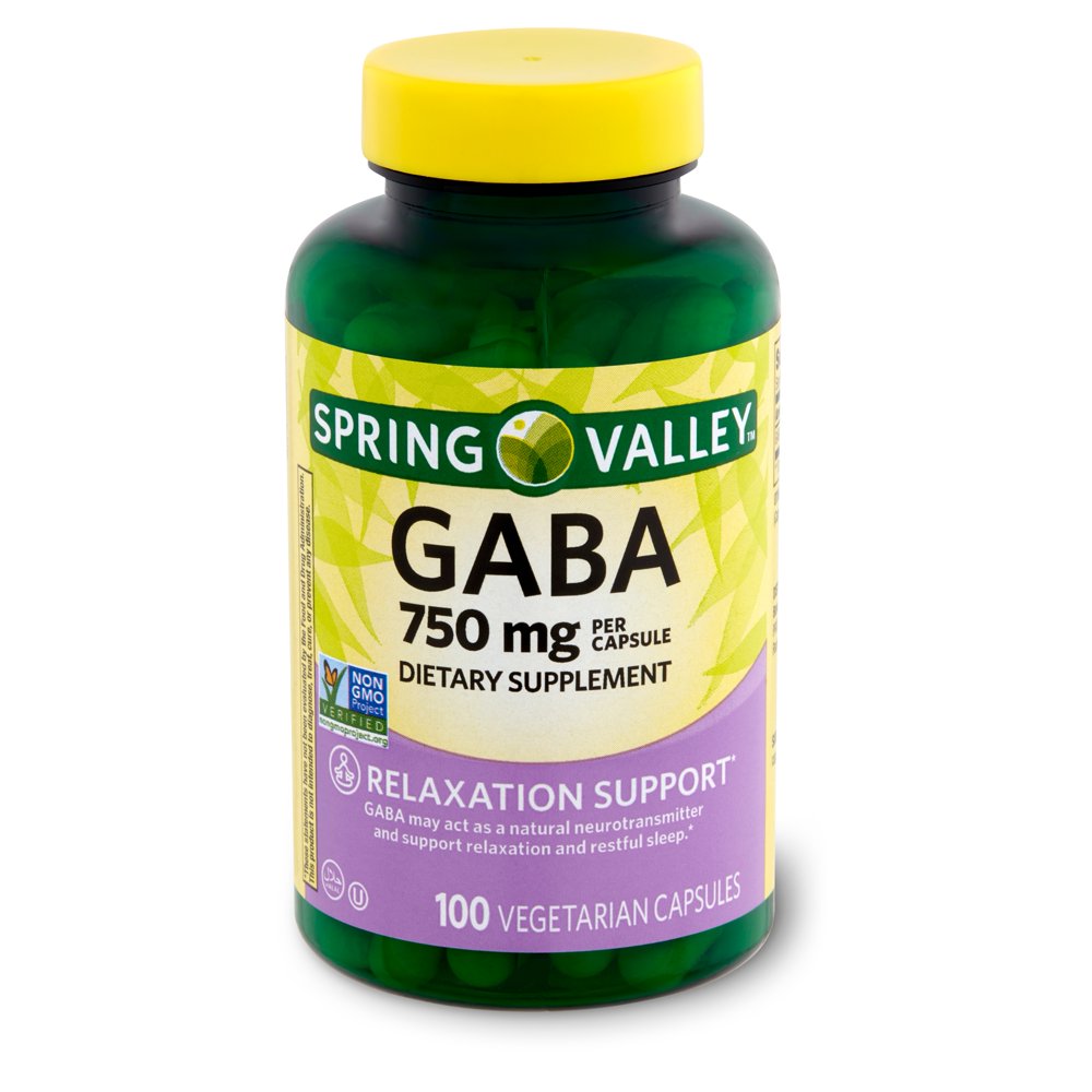 Spring Valley GABA Dietary Supplement, 750 mg, 100 count