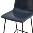 thumbnail image 6 of CHITA Counter Height Bar Stools with Metal Base, Set of 2, Faux Leather in Navy Blue, 6 of 10