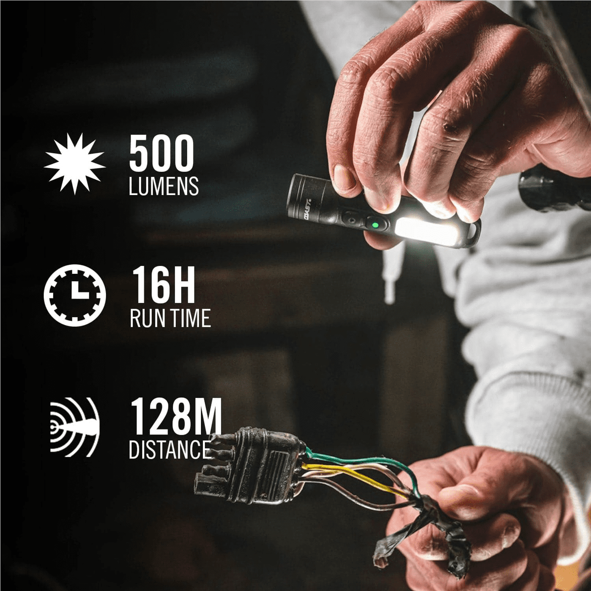 COAST KL30R 500 Lumen Area and UV Rechargeable Flashlight