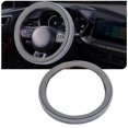 thumbnail image 3 of Powkky 15in Steering Wheel Cover Breathable Ice Silk Round Shape Antislip Women Men Universal for CarGrey, 3 of 10