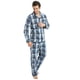 thumbnail image 3 of GLOBAL Conjuntos de Pijamas para Hombre, Ropa de Dormir de Franela 100% Algodón, Ropa de Dormir Superior E Inferior de Manga Larga, Cuadros Blancos y Azules XL, 3 of 5