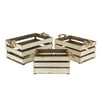 Contemporary Home Living Set of 3 Distressed Storage Crates with Rope Handles 19"