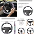 thumbnail image 3 of Jeiento Boho Mandala Car Seat Cover Full Set with Steering Wheel Cover Seat Belt Pads Cup Holders Keychain Auto Accessories Universal Fit for Most Cars SUV Van Truck Sedan, 3 of 9