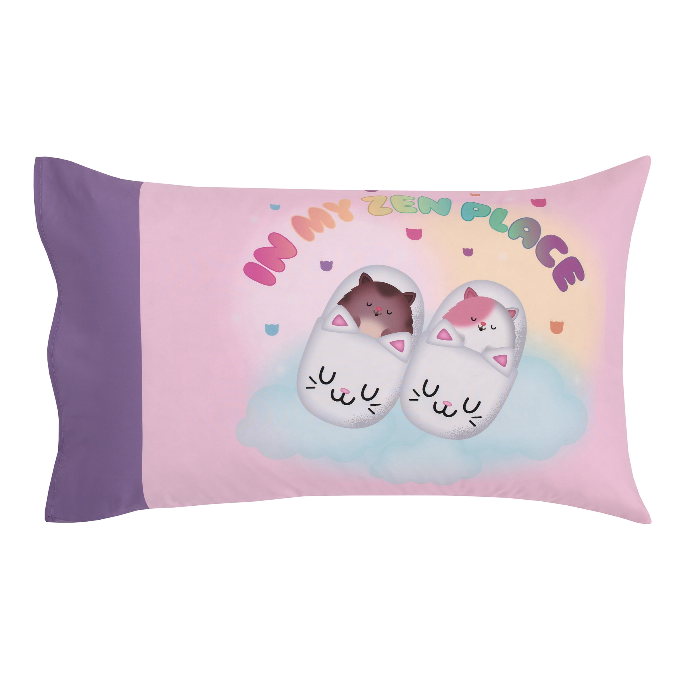DreamWorks Gabby's Dollhouse Dream It Up 4 Piece Toddler Bed Set, Pink, Purple, Comforter, Top Sheet, Fitted Sheet, Pillowcase