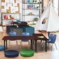 thumbnail image 2 of Regency Kee 60 x 24 in. Mobile Adjustable Classroom Table- Mahogany & 2 Andy 12 in. Stack Chairs- Blue, 2 of 7