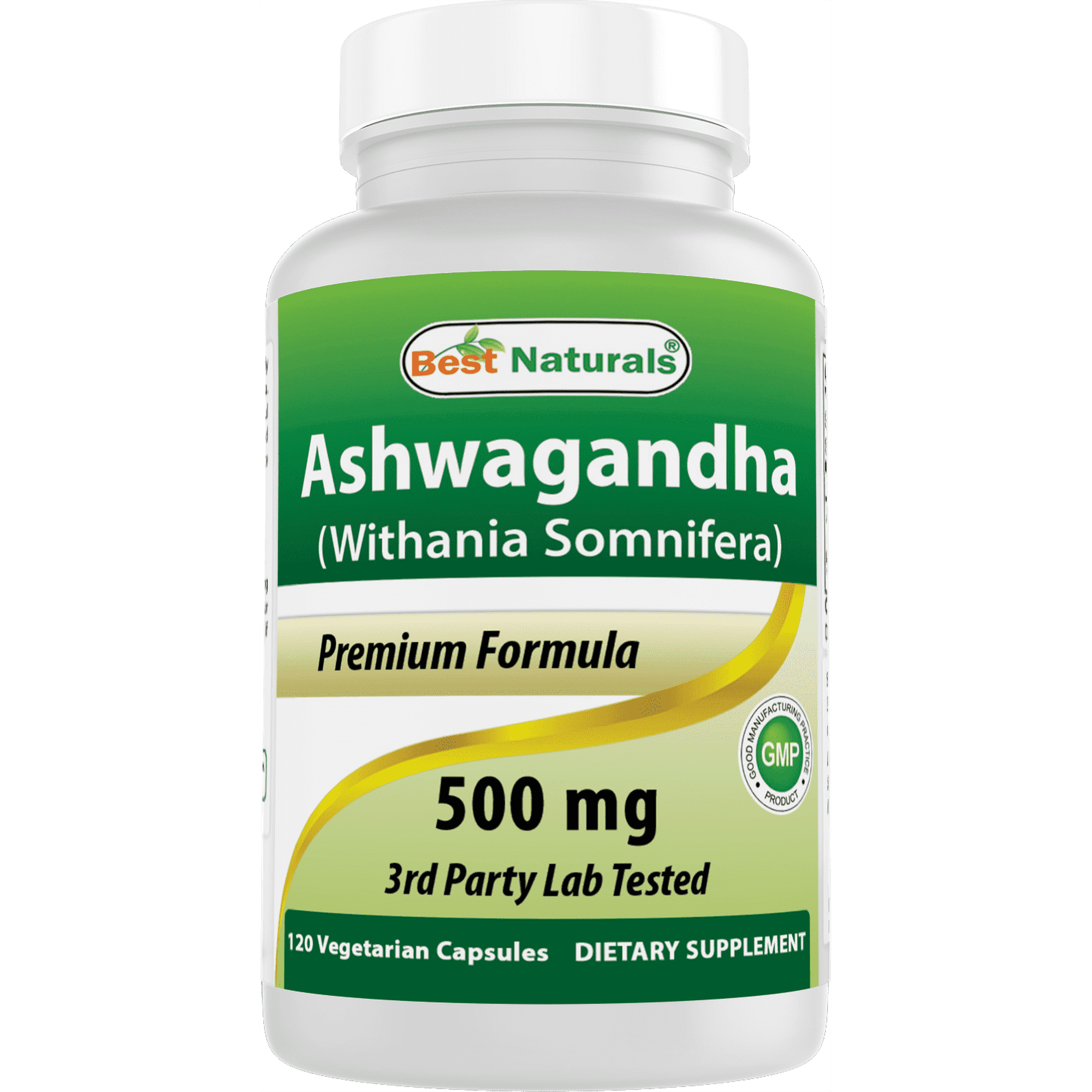 Best Naturals Ashwagandha 500 mg Veggie Capsules, Stress Support, Gluten Free, 120 Count