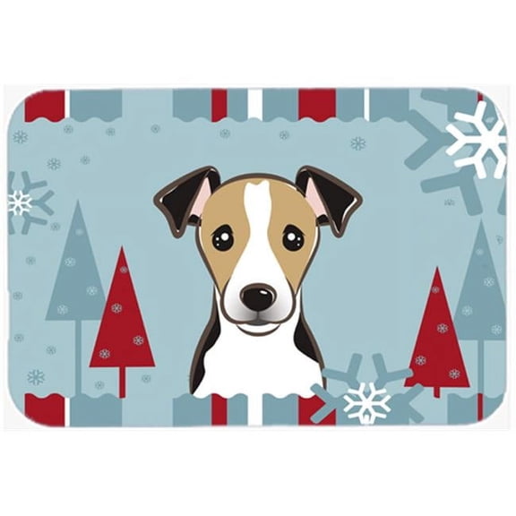 Carolines Treasures Winter Holiday Jack Russell Terrier Glass Cutting Board Large 12H x 16W multicolor