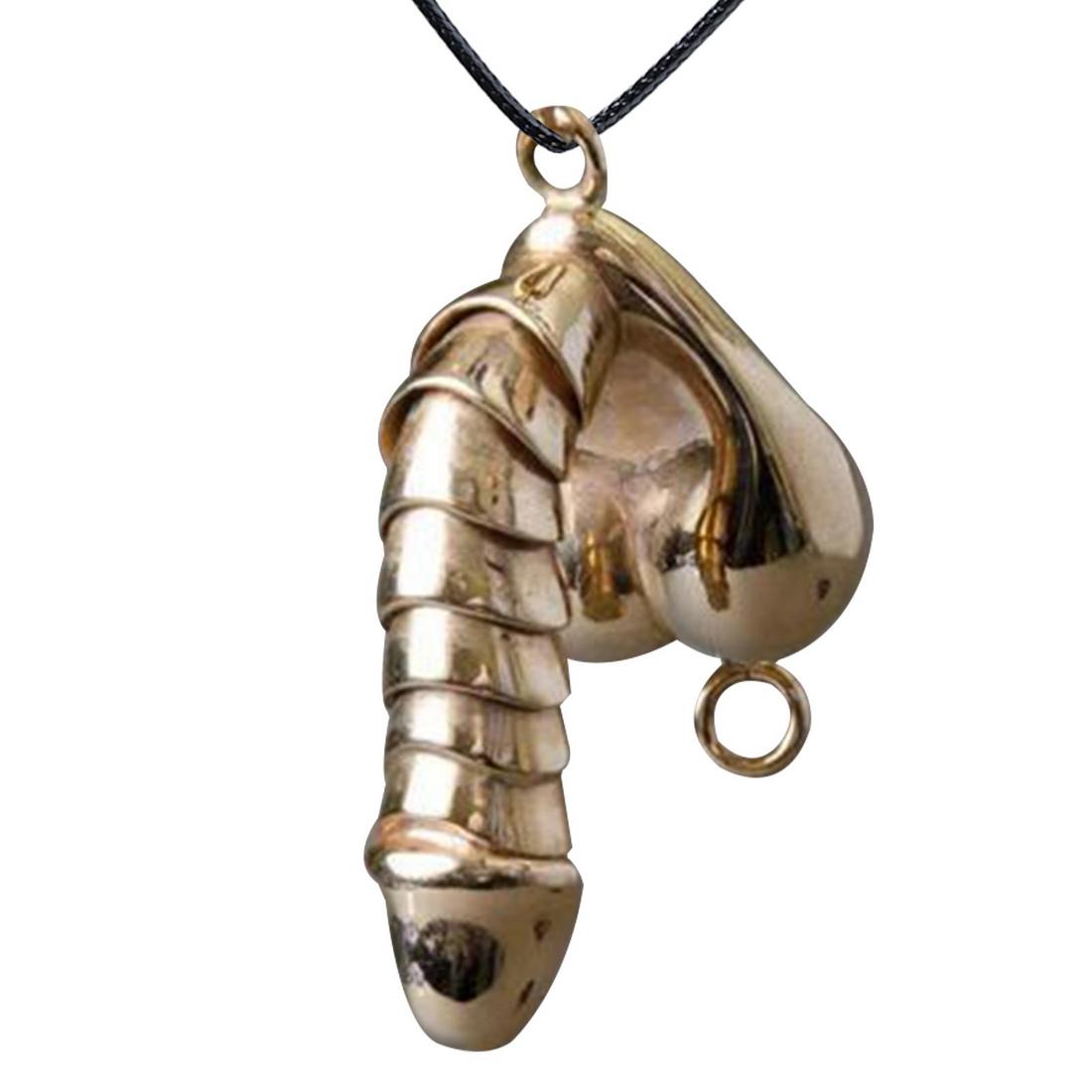 Male Organ Necklace Funny Erectable Male Reproductive Organ Pendant Necklace Alloy Creative