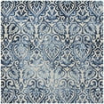 thumbnail image 6 of SAFAVIEH Dip Dye Riagan Floral Wool Area Rug, Royal Blue/Beige, 5' x 8', 6 of 10