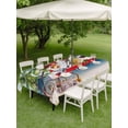 thumbnail image 5 of 60x120 Inch Outdoor Tablecloth with Umbrella Hole Zipper Rectangle Red Blue Flag Rectangular Tablecloths Outside Waterproof Frog Star Summer Ocean Beach Palm Tree Patio Table Cover for Picnic Party, 5 of 8