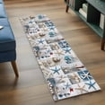 thumbnail image 4 of Summer Nautical Runner Rugs 2x6 ft Starfish Shell Lighthouse Fishing Net Washable Hallway Rugs Non-Slip Floor Mats Absorbent Carpet Bedside Runners for Bedroom Kitchen Bathroom Laundry Room, 4 of 9