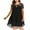 Black, variant on Plus Size Lace Dresses for Women Lace Short Sleeve Crewneck Elegant Mini Dress Swing High Low Hem Sheer Layered Loose Sundress