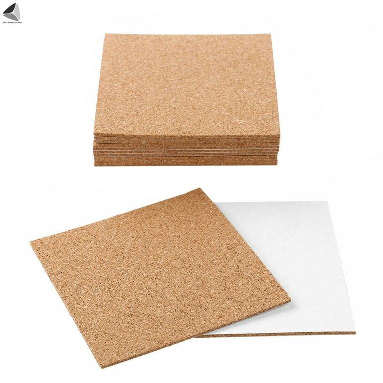 Sixtyshades 10 Pcs Self Adhesive Cork Board Tiles Natural Mini Backing  Sheets for Coasters and DIY Crafts (Square, 3.9 x 3.9 in) 