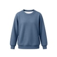 thumbnail image 4 of Lutiedan Boys Girls Knitted Sweaters Teen Crew Neck Long Sleeve Pullover Fall Winter Casual Uniform Sweaters Size 5-16,Blue, 4 of 7
