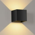 thumbnail image 1 of Aplique de pared interior/exterior Apliques de pared LED blanco cálido Cuadrado negro Apliques de pared IP65 impermeables Ángulo de haz ajustable para sala de estar, dormitorio, pasillo, balcón, patio, 1 of 7