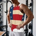 thumbnail image 5 of Gukieu American Flag Map Print Men's Quick Dry Fitness Vest, Round Neck Sleeveless Fitness Bodybuilding Top-XX-Large, 5 of 7