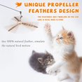 thumbnail image 2 of JXFUKAL Cat Wand Toys, Interactive Cat Toys with 3 Feather Refills, 29'' Flexible Steel Wire, Sturdy Wood Handle & Bell for Kitty Kitten, Cat Toys for Indoor Cats Cat Teaser Cat String Toy, 2 of 10