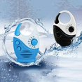 thumbnail image 3 of Radio de ducha impermeable, radio AM/FM a prueba de salpicaduras con asa superior para uso en exteriores en el baño - Altavoz incorporado y volumen ajustable (azul y blanco), 3 of 5