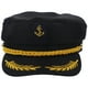 thumbnail image 1 of PTOOTP 1 gorro de capitán bordado para cosplay de adulto, estilo marinero, color negro., 1 of 8