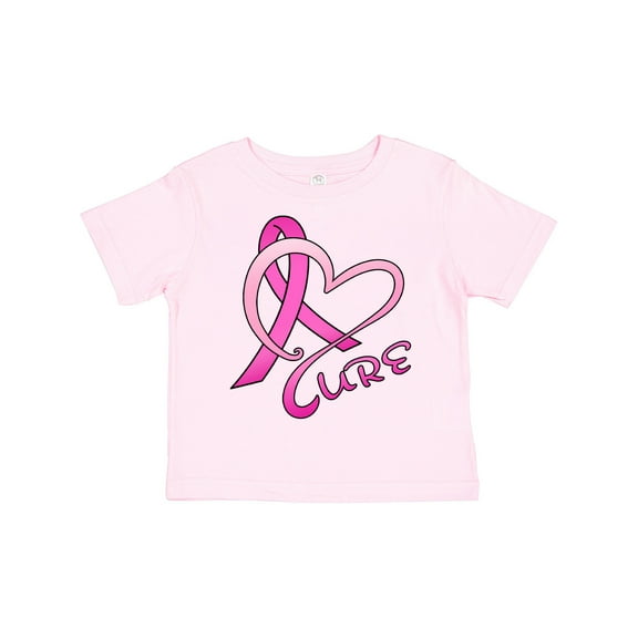 Inktastic Cure Breast Cancer Awareness Pink Ribbon Boys or Girls Toddler T-Shirt