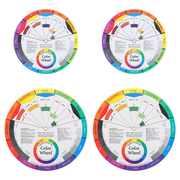 5.1in / 9in Color Wheel, 4 Pcs Color Wheel Chart Creative Analysis ...