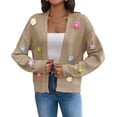 thumbnail image 2 of Cardigan Sweaters for Women Lightweight Daisy Flower Floral Print Open Front Soft Knitted Sweater Coat Outwear Alsol Lamesa, 2 of 5