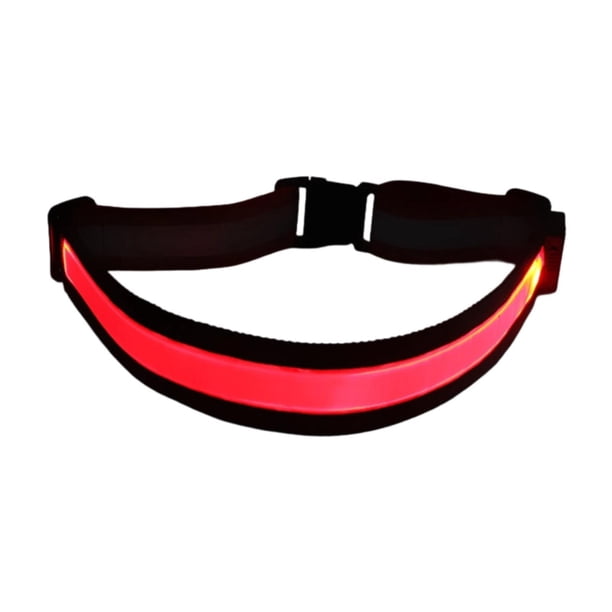Cinturón reflectante LED, luz de advertencia LED intermitente, equipo para pasear perros, seguridad luminosa Rojo