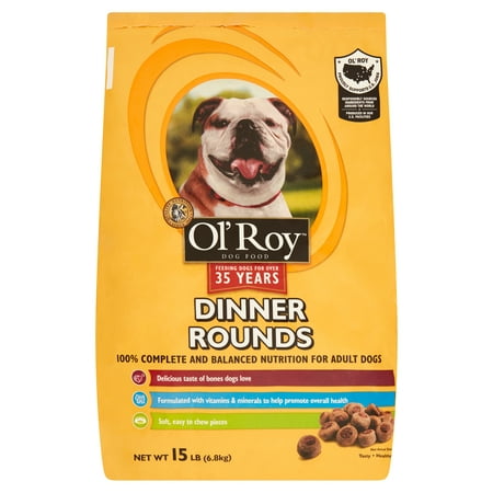 Ol' Roy Dinner Rounds Dry Dog Food, 15-Pound (Best Dog Food For Old Dogs With Bad Teeth)