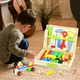thumbnail image 5 of Clearance Toddler Toys Educational Wooden Building Blocks Set for Kids Creative STEM Construction Toy Kit with Tools and Storage Box, 5 of 5