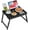 Black, variant on Bed Tray Table with Handles Folding Legs,Bamboo Breakfast Food Tray with Media Slot,Use As Platter,Laptop Desk,Snack,TV Tray Kitchen Serving Tray Black Large