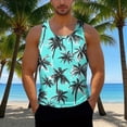 thumbnail image 2 of Taqqpue Men's Floral Tank Tops Crew Neck Sleeveless Tees Quick Dry All Over Print Casual Sport T-Shirts Hawaii Beach Vacation, 2 of 6