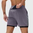 thumbnail image 4 of Mgmyaa Men's Running Shorts Loose Casual Short Pants Drawstring Elastic Waist Gym Sport Shorts with Pockets, 4 of 5