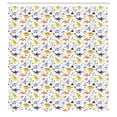 thumbnail image 2 of Ambesonne Jurassic Shower Curtain, Dinosaurs, 69"Wx84"L, White Ceil Blue Yellow, 2 of 4