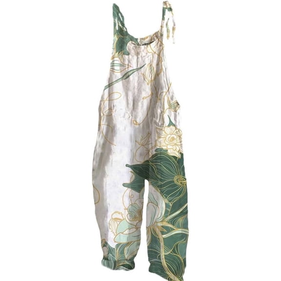 Coerni Lightweight Harems Jumpsuits for Girls Fashion Boho Floral Printed Rompers Summer Casual Suspender Overalls Beach Vacation