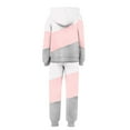 thumbnail image 5 of WMTBSRSW Girls Fleece Sweatsuit Color Block 2 Piece Sweatsuits for Teens Thermal Hoodies Sweatshirts and Jogger Sweatpants Sweat Set 12-13Years, 5 of 6