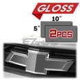thumbnail image 2 of 2Pcs 5"x10" Chevy Emblem Bowtie Gloss Gray Vinyl Wrap Sticker Decal Film Sheet, 2 of 8