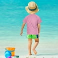 thumbnail image 4 of FORMRS Boys Rash Guard Short Sleeves Swim Shirt Quick Dry UPF 50+ Sun Protection, Sizes 3-12T, Light Pink Stars, 4 of 6