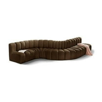Meridian Furniture Arc Brown Velvet Modular Sectional