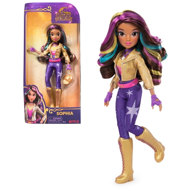 Unicorn Academy, Sophia Doll with Rainbow-Streaked Hair, 6 Fashion Accessories & Hair Styling Tool, 9.5”, Dolls & Unicorn Toys for Girls Ages 4 and up