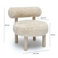 thumbnail image 3 of Carmel Natural Vegan Shearling Accent Chair, 3 of 7