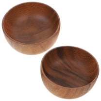 PTOOTP Salad Bowls Acacia Wood 2Pcs Round Bowl Set